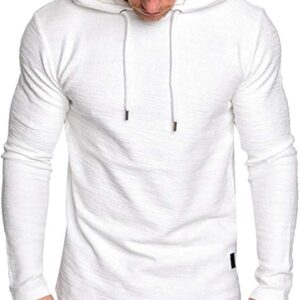 Lexiart Mens Fashion Athletic Hoodies Sport Sweatshirt Solid Color Fleece Pullover