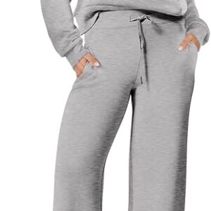 ANRABESS Women 2 Piece Outfits Sweatsuit Oversized  Sweatpants Tracksuit Sweat Lounge Matching Set 2024 Fall Trendy