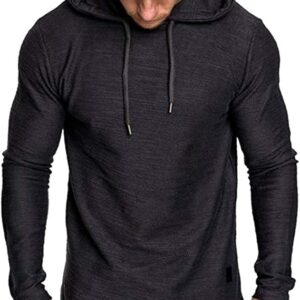Lexiart Mens Fashion Athletic Hoodies Sport Sweatshirt Solid Color Fleece Pullover