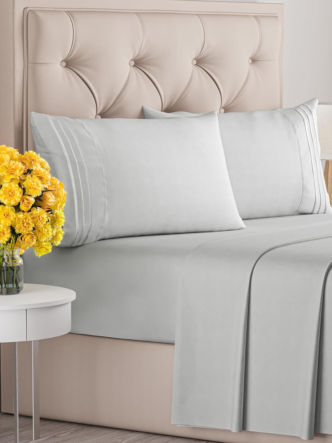 Queen Size 4 Piece Sheet Set - Breathable & Cooling Sheets - Hotel Luxury Bed Sheets for Women, Men