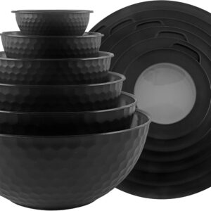COOK WITH COLOR Mixing Bowls with Lids - 12 Piece Plastic Nesting Bowls Set