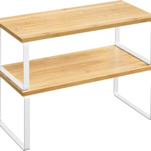 SONGMICS Cabinet Organizer Shelf, Set of 2 Kitchen Counter Shelves, Kitchen Storage, Spice Rack