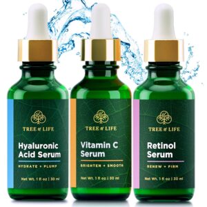 Tree of Life Beauty Facial Skin Care Set, Brightening, Firming, Hydrating, Dry Face, Dermatologist Tested
