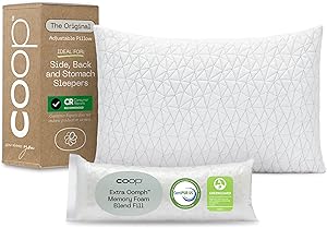 Coop Home Goods Original Adjustable Pillow, Queen Size Bed Pillows for Sleeping