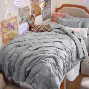 Bedsure Twin Comforter Sets - 5 Pieces Pintuck Bedding Sets