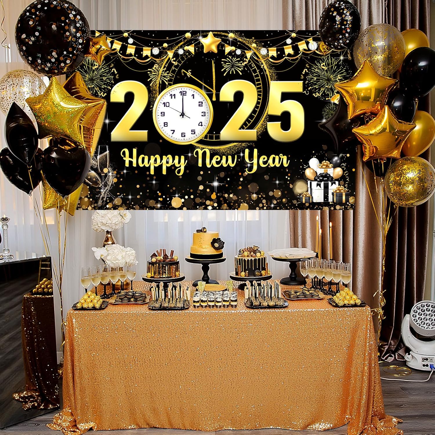 Happy New Year 2025 Extra Large Fabric Sign Poster Banner - Image 4