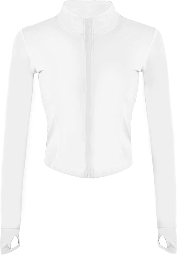 Tanming Women's Full Zip Seamless Workout Jacket Running Yoga Slim Fit Track Jacket