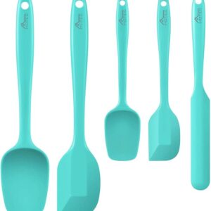 HOTEC Food Grade Silicone Rubber Spatula Set Kitchen Utensils for Baking, Cooking