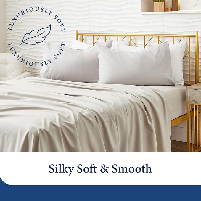 Cosy House Collection Luxury Bamboo Sheets - Blend of Rayon Derived from Bamboo - Cooling & Breathable, - Image 4