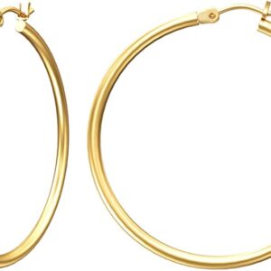 Gacimy Gold Hoop Earrings for Women 14K Real Gold Plated Hoops with 925 Sterling Silver Post