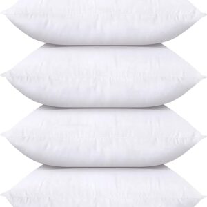 Utopia Bedding Throw Pillows (Set of 4, White), 18 x 18 Inches Pillows for Sofa