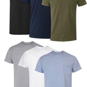 Hanes Men's Pocket Undershirt Pack, Cotton Crew Neck T-Shirt