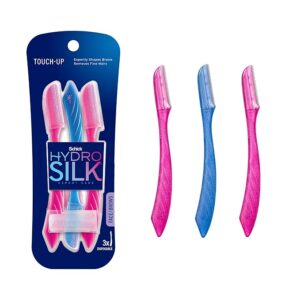 Schick Hydro Silk Touch-Up Dermaplaning Tool with Precision Cover, 3ct | Dermaplane Razor, Face Razors for Women
